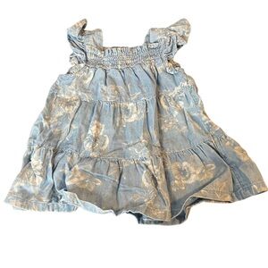 NWOT Old Navy Floral Ruffle Denim Dress